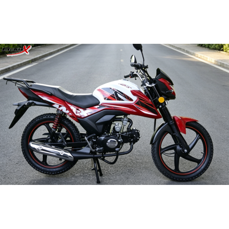 110cc Sport Matte Black Street Bike 12L Fuel Tank With Big Footrest Front Bumper