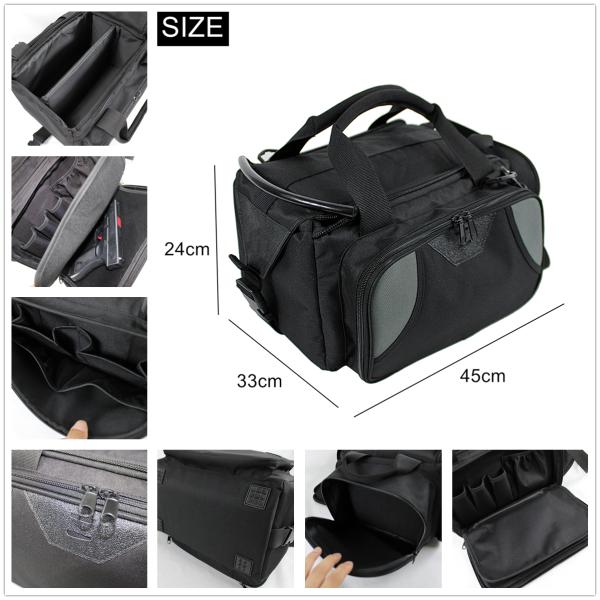 Oem Waterproof Tactical Range Gun Bag For Handguns And Ammo Black Grey