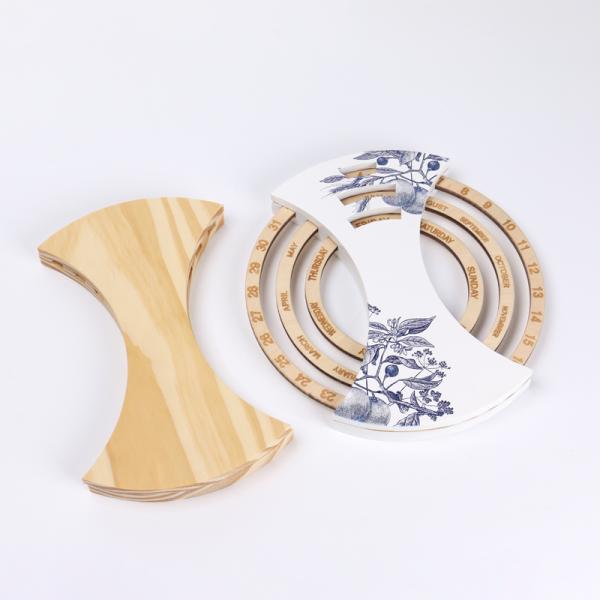 OEM Chic Wooden Calendar Ply Wood Wooden Block Perpetual Calendar