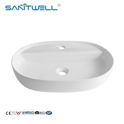 Popular Models Bathroom Art Basin Sinks New Arrival Chaozhou Rectangular White Wall Hung Ceramic Washing Basin