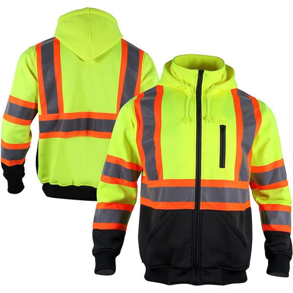 EN Waterproof Hi Vis Hoodie Cotton Material Hi Vis Pullover Hoodie