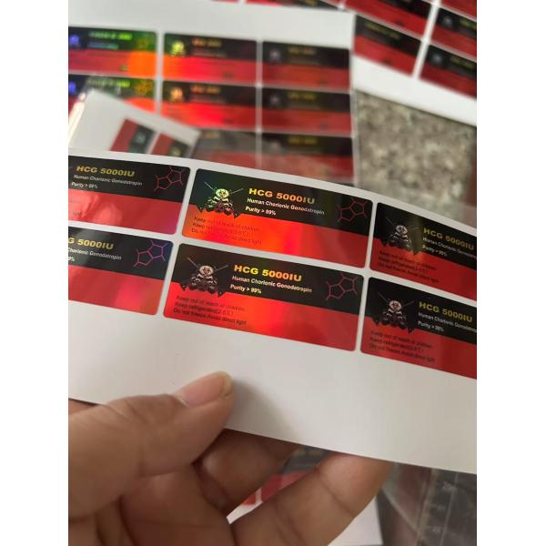 HCG 5000iu 2ml Glass Vial Labels Waterproof Labels with PAPER/PET/PVC Material