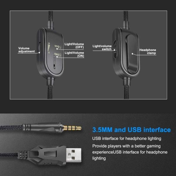 50mm Onikuma K8 RGB Gaming Headset For PS XBOX PC Laptop