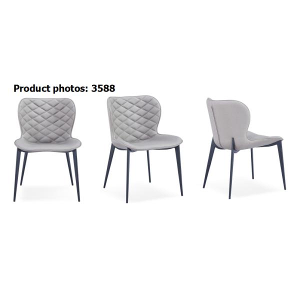 Scratch Resistant Leather Painted Dining Chair With Metal Frame