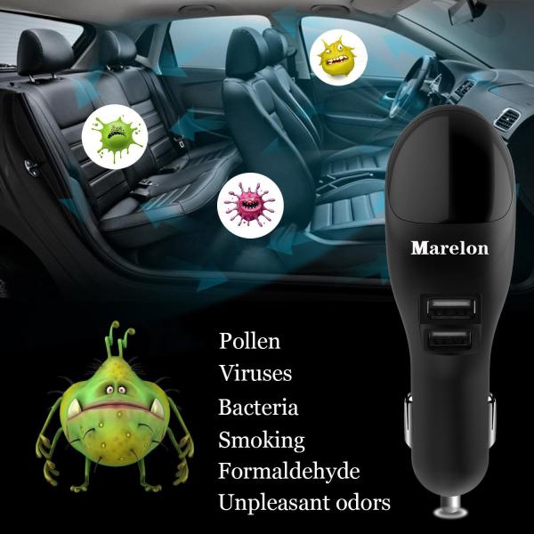 Car Phone Charger With Air Purifier , Fast Car Charger With LED Display