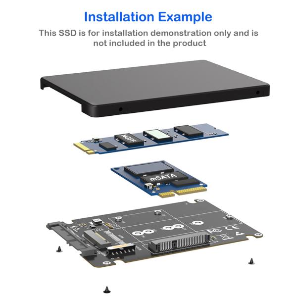 M.2 SSD to 2.5-inch SATA3 Enclosure for NGFF Key-B and mSATA