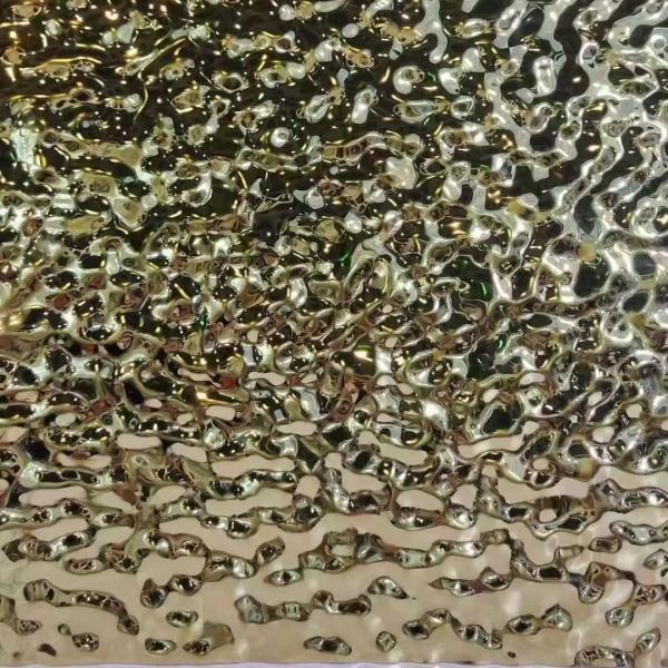 1220x2440 мм Нержавеющая сталь Вода Риппл Лист Пластина 201 304 Розовое золото 0,5 мм