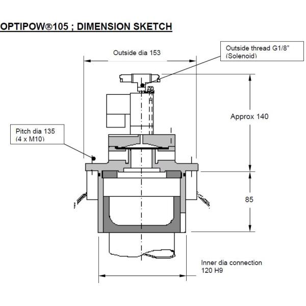 3 дюйма чистый сушит обжатый сплав ОПТИПОВ 105 клапана ИМПа ульс воздуха алюминиевый