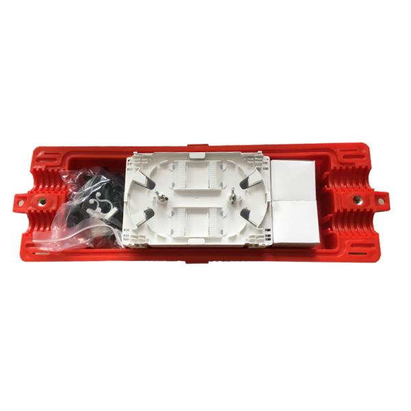 24 Cores Red Fiber Optic Splice Case / Inline Type Fiber Optic Splicing Joint Box