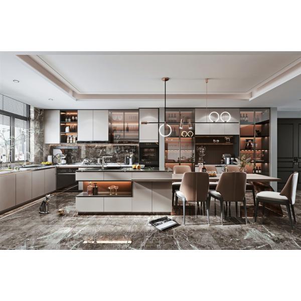 Luxury Modern Melamine Furniture Custom Wood Kitchen Cabinet For Home