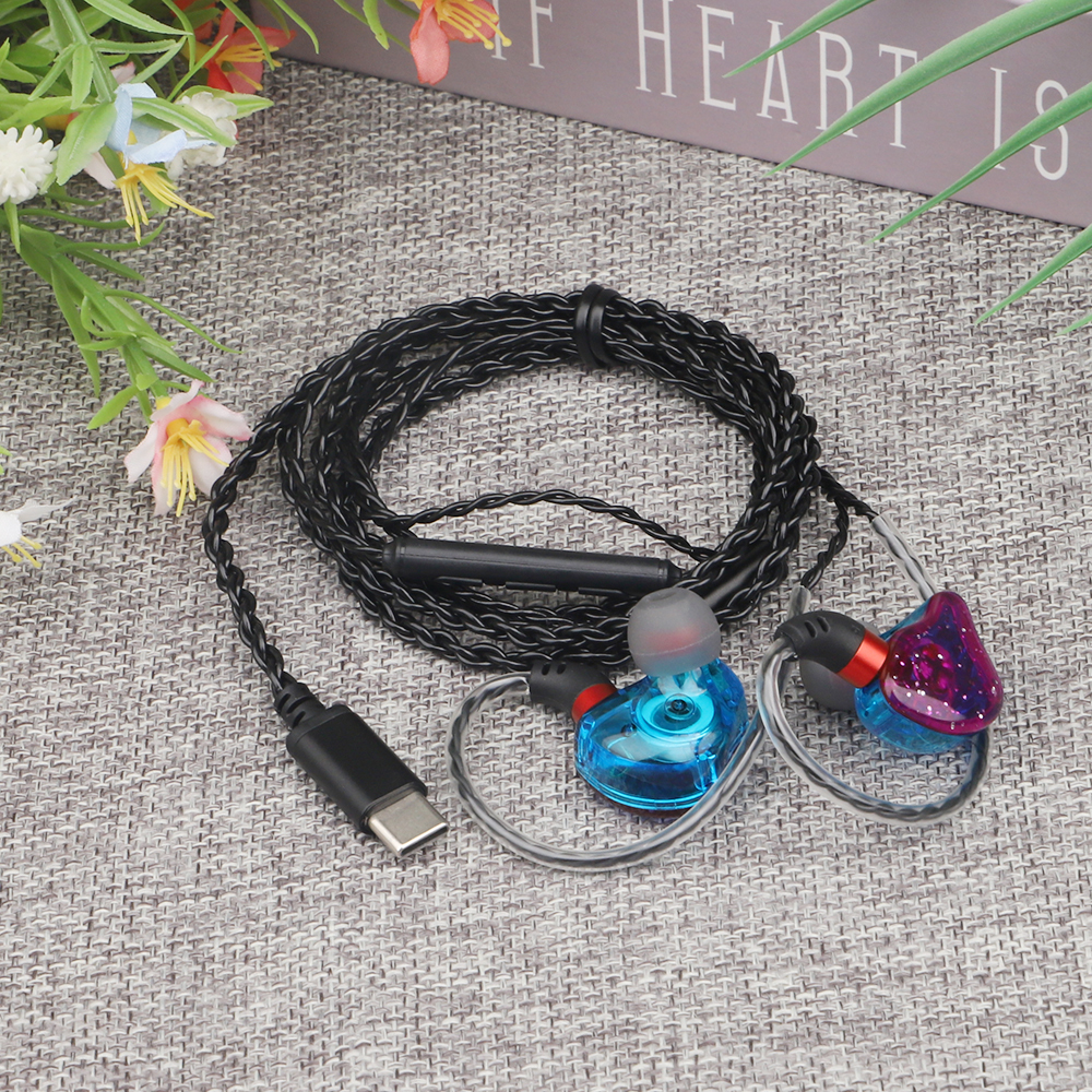 ML-AZ04 Type‑C/3.5mm Wired In‑Ear Earphones, 10mm Dynamic Driver HiFi Stereo Earbuds, Ergonomic Over‑Ear Hook Design with Built‑in Microphone Volume Control, 360° Surround Sound Sports Headphones