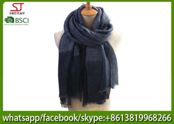 Chinese supplier lightweight sequins spring summer thin tassel scarf  100*200cm 160g wool shawl keep fashion