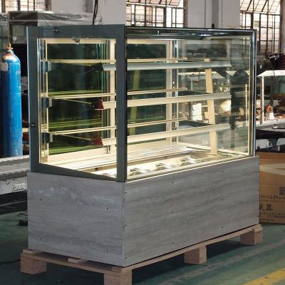 Mostra dianteira de vidro refrigerada quadrado da vitrina da padaria para o supermercado fino frio