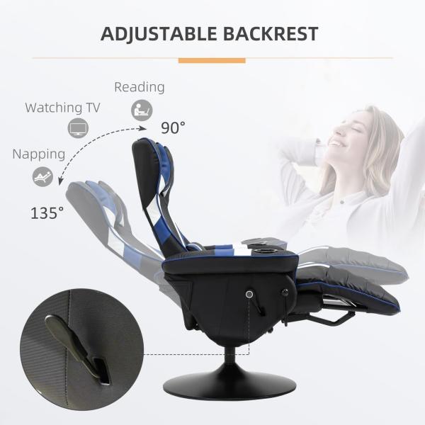 Customized Logo Availabled Gaming Chair Swivel Style with Lumbar Support and Footrest