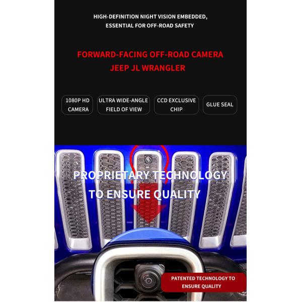 Black Jeep Wrangler Integrated Off Road Camera Rock Crawling Camera System