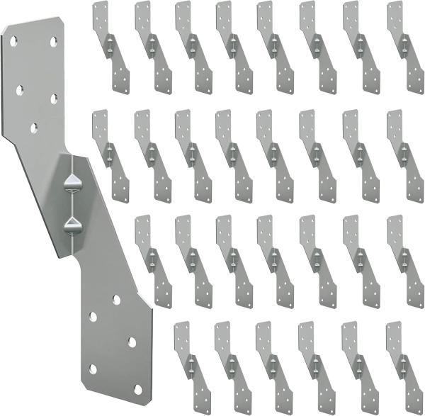 50Pcs Hurricane Straps Tie Brackets H2.5A Right Tie Galvanized Hurricane Tie Heavy Duty Rafters Ties For Wood