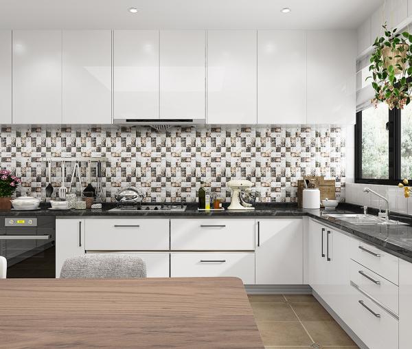 30x30cm Antibacterial Ceramic Rustic Tile White Brown