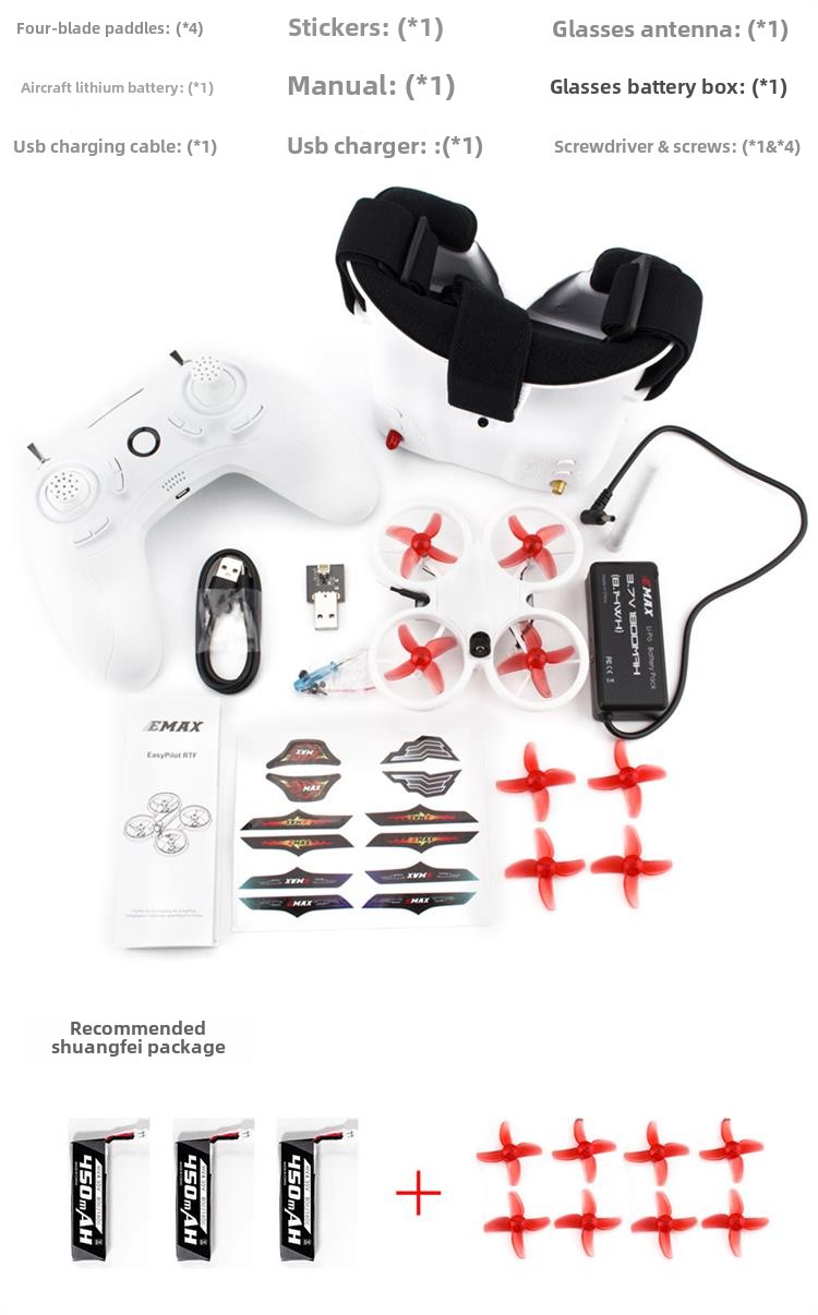 Yinyan EMAX RC Racing Drone FPV Ready-to-Fly with Hollow Cup Set & Camera Remote Control Instruction for Beginners
