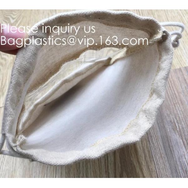Candy Gift Pouch Bags with String Birthday Wedding Party Gift Jewlery Pouches Party Favor Jute Gift Bags Brown with Whit