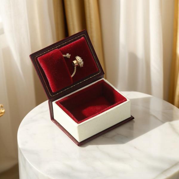 Rigid Gift Box Vintage Flip Top Book Shaped Jewelry Box Multi Functional Case For Rings Necklaces