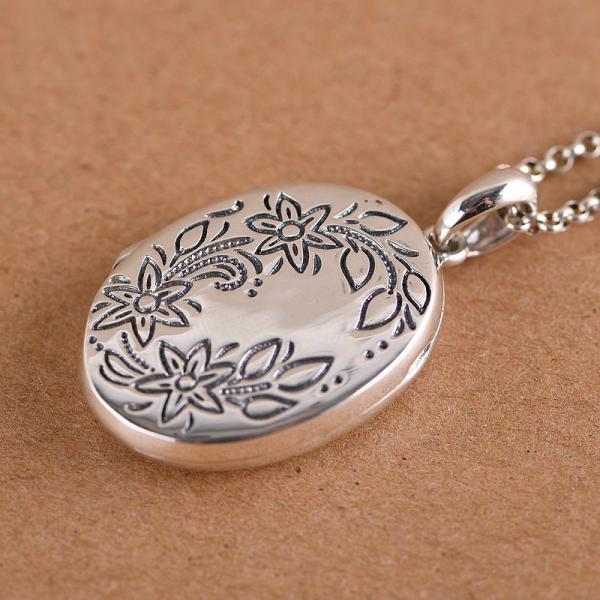 Women's Fashion Oval Gawu Box Pendant S925 Silver Vintage Thai Silver Charm Pendants
