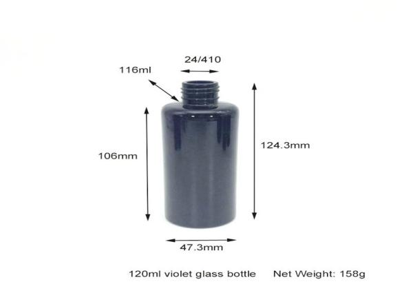 Violet Black Glass Lotion Bottles With Pump 120ml Eco - Friendly Material