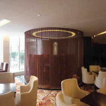 Metal Decorative Wire Mesh Curtain Antique Brass Color For Room Divider