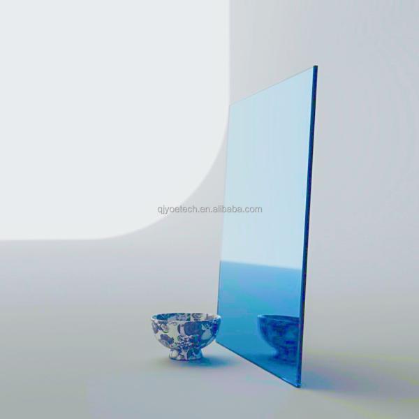Frameless Blue Silver Decorative Float Glass Wall Mirror for Bedroom Dressing Bathroom