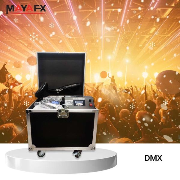 Separated Snow Jet Machine with DMX512/RF Remote Control for Biodegradable Snowflakes and HEPA-Filtered Haze