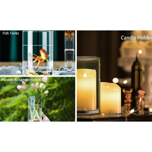 Чистый боросиликатный высокий стеклянный вазовый цилиндр для свадебного дома