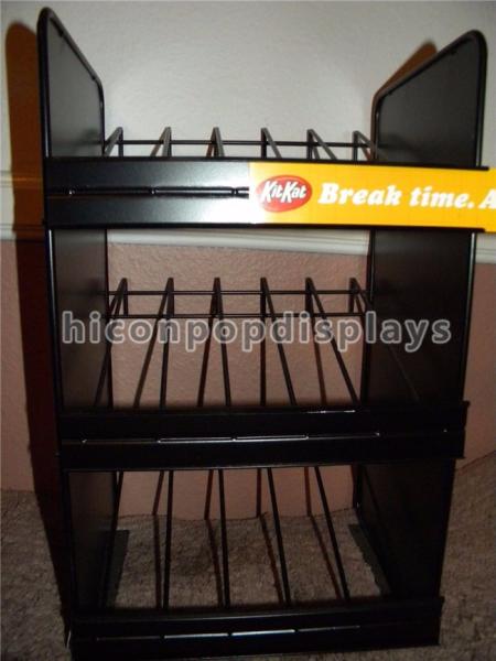Custom Brand Black Metal Display Rack / Countertop Coffee Cup Display Rack 3 - Tier
