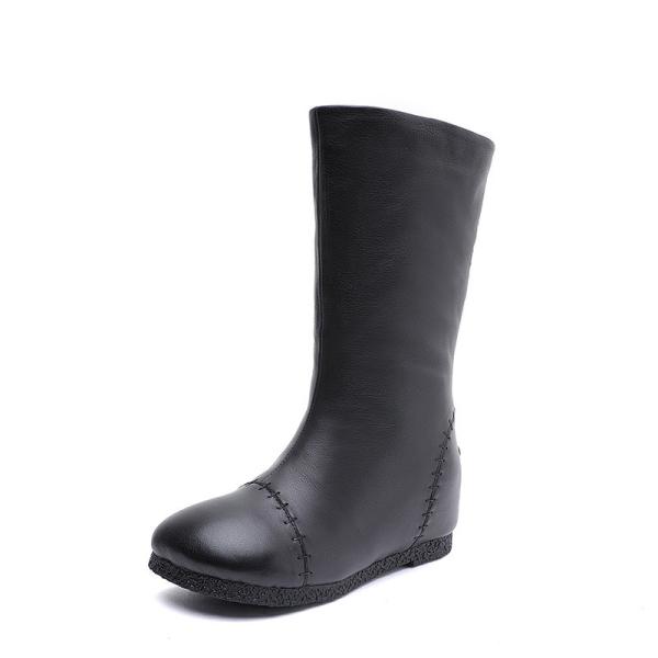 S237 Warm genuine leather handmade women's shoes thickened woolen cotton shoes fashion long tube women's boots batch