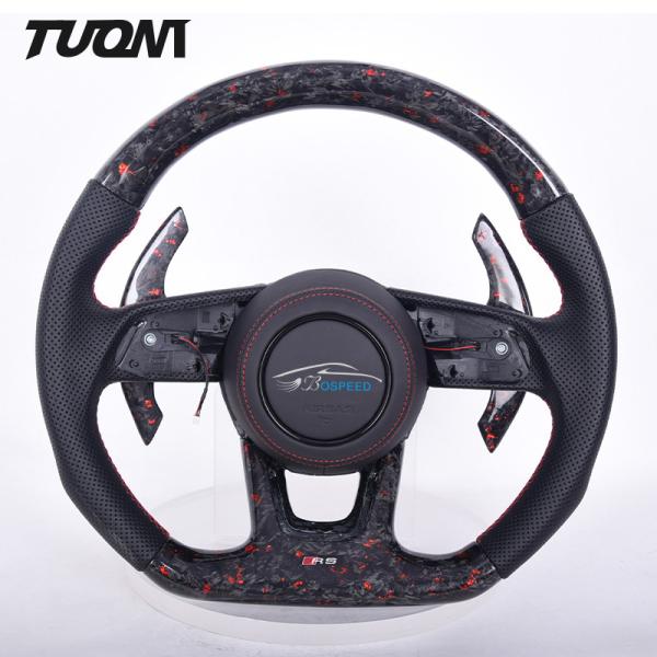 Forged Carbon Fiber Look Car Steering Wheel For Audi RS3 S3 A3 A4 RS4 With Paddles Shifter