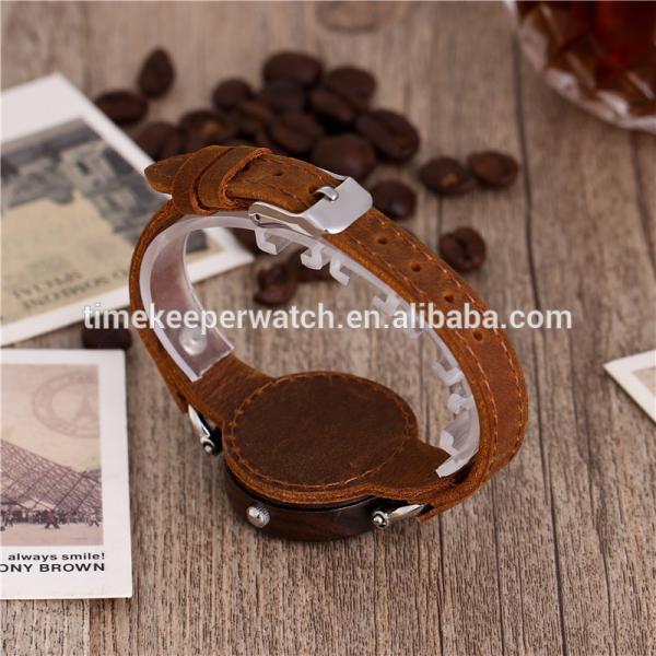 beautiful design made out of wood leather strap wood watch for ladies gift wrist watch women