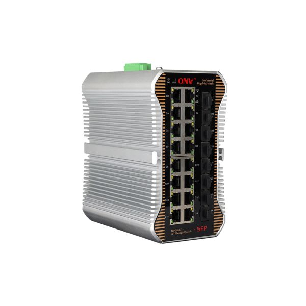 L2+ Managed 24 Port Gigabit Industrial Fiber PoE Switch With 52Gbps Switching Capacity