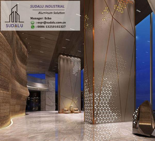 Aluminum Column Cladding Panel Decorative Column Wraps Alumium Perforated Screen