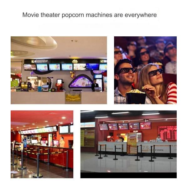 1.5KW Power Stainless Steel Tempered Glass Popcorn Maker Machine for Snack Production