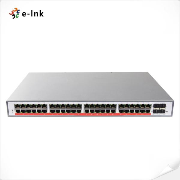 Управляемый гигабит RJ45 переключателя 48 локальных сетей PoE волокна SFP гаван до 4 гаван 10G