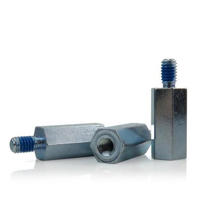 Blue Zinc Finish Carbon Steel M4 Hex Standoff 44mm Length with Machine Thread