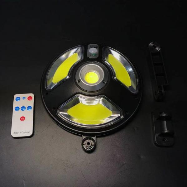Round Waterproof PIR Motion Sensor Smart Remote Control Wall Lamp Solar Energy Outdoor Garden Solar Light