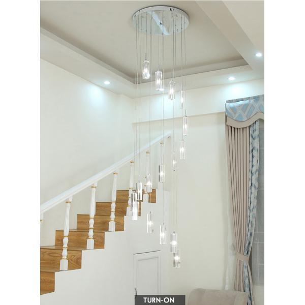 LED Pendant Light Staircase Crystal Chandelier Hanging Lamp Spirl hanging minimalist light(WH-NC-59)