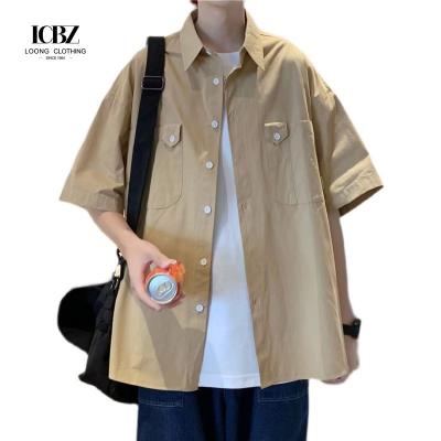 Short Sleeve Poplin Darts Men's Cotton Dress Shirts for Casual Wear Customized Design