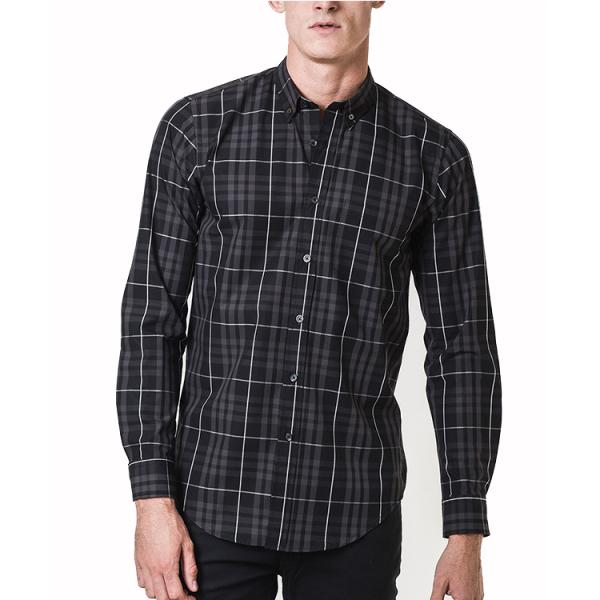 Cotton Street Style Mens Fashion Casual Shirts , Plain Long Sleeve Shirts Mens