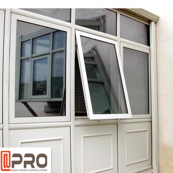 Toldo vitrificado dobro de alumínio Windows do vertical francês com o pó que reveste o preço francês da janela do toldo