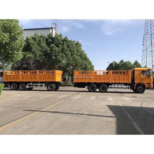 Top Design CIMC HUAJUN Stake Cargo Trailer with Double Box Fence Semi Trailer