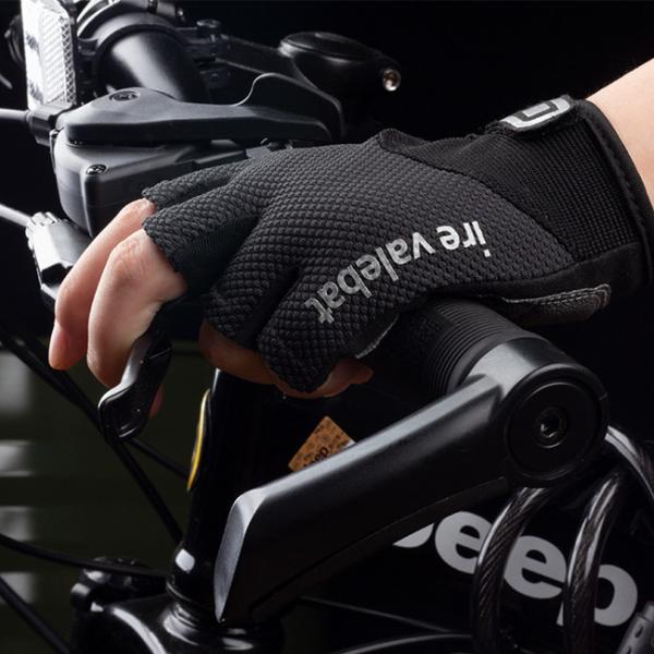Nylon Cycling Half Finger Gloves Shockproof With Thickened SBR Palm