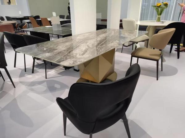 Luxury Furniture Manufacturer Factory Sintered Stone Mable Top Dining Table Set for Home