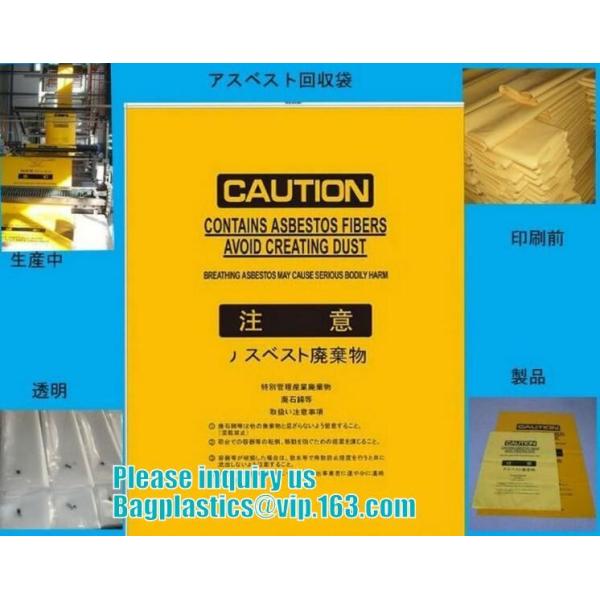 PE asbestos waste bags, Disposal Plastic Bag for Construction Waste, rubbish bag for asbestos fibers, bagplastics, bagea