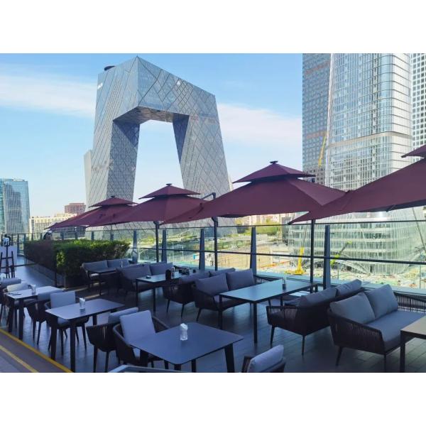 Outdoor Furniture Sofa Set Woven Rope And Aluminum 1+2+3 Seats Garden Sofa