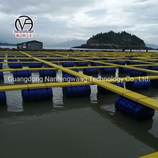 Pontoón verde y amarillo de la jaula de la red de peces de la jaula de la cultura de peces con personalización